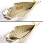 Louis Vuitton Tote Neverfull PM White Damier Azur Canvas Leather Gold — view 7
