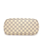 Louis Vuitton Tote Neverfull PM White Damier Azur Canvas Leather Gold — view 4