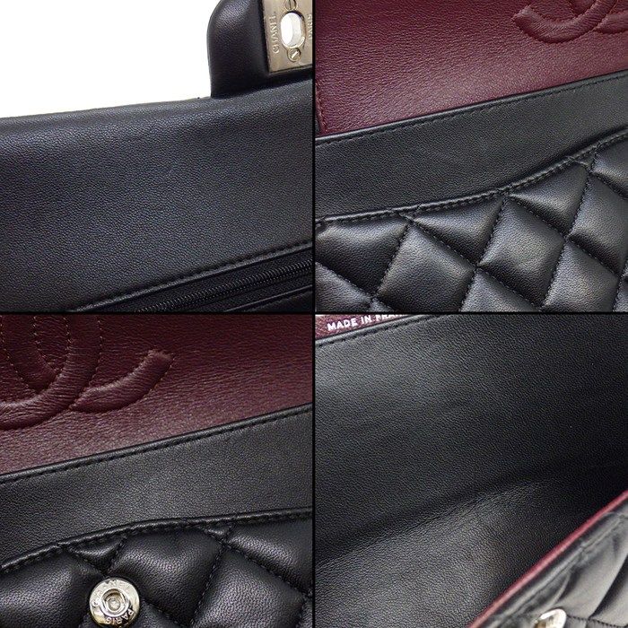 Chanel Shoulder Bag Quilted 25 11.12 Classic Black Bordeaux Lambskin — view 9