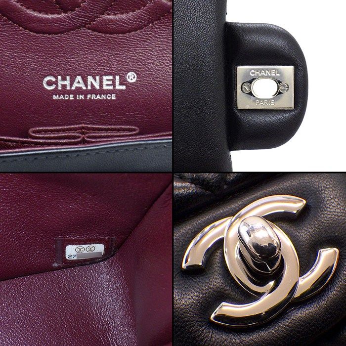 Chanel Shoulder Bag Quilted 25 11.12 Classic Black Bordeaux Lambskin — view 6