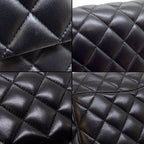Chanel Shoulder Bag Quilted 25 11.12 Classic Black Bordeaux Lambskin — view 7