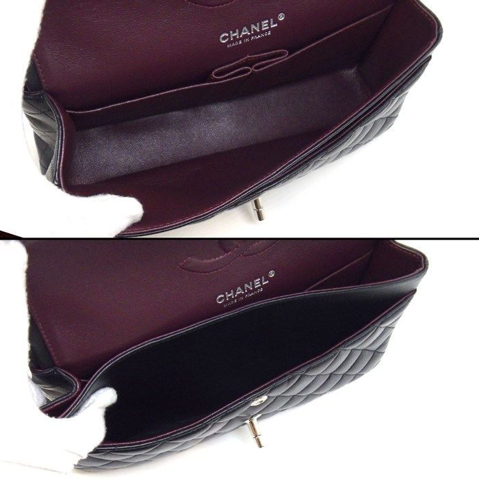 Chanel Shoulder Bag Quilted 25 11.12 Classic Black Bordeaux Lambskin — view 5