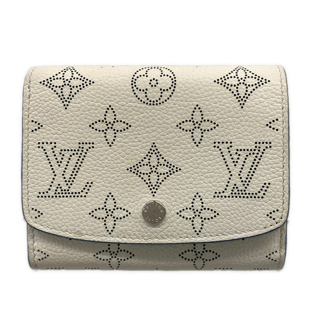Louis Vuitton Bifold Wallet Mahina Portefeuille Iris Compact Snow Initial