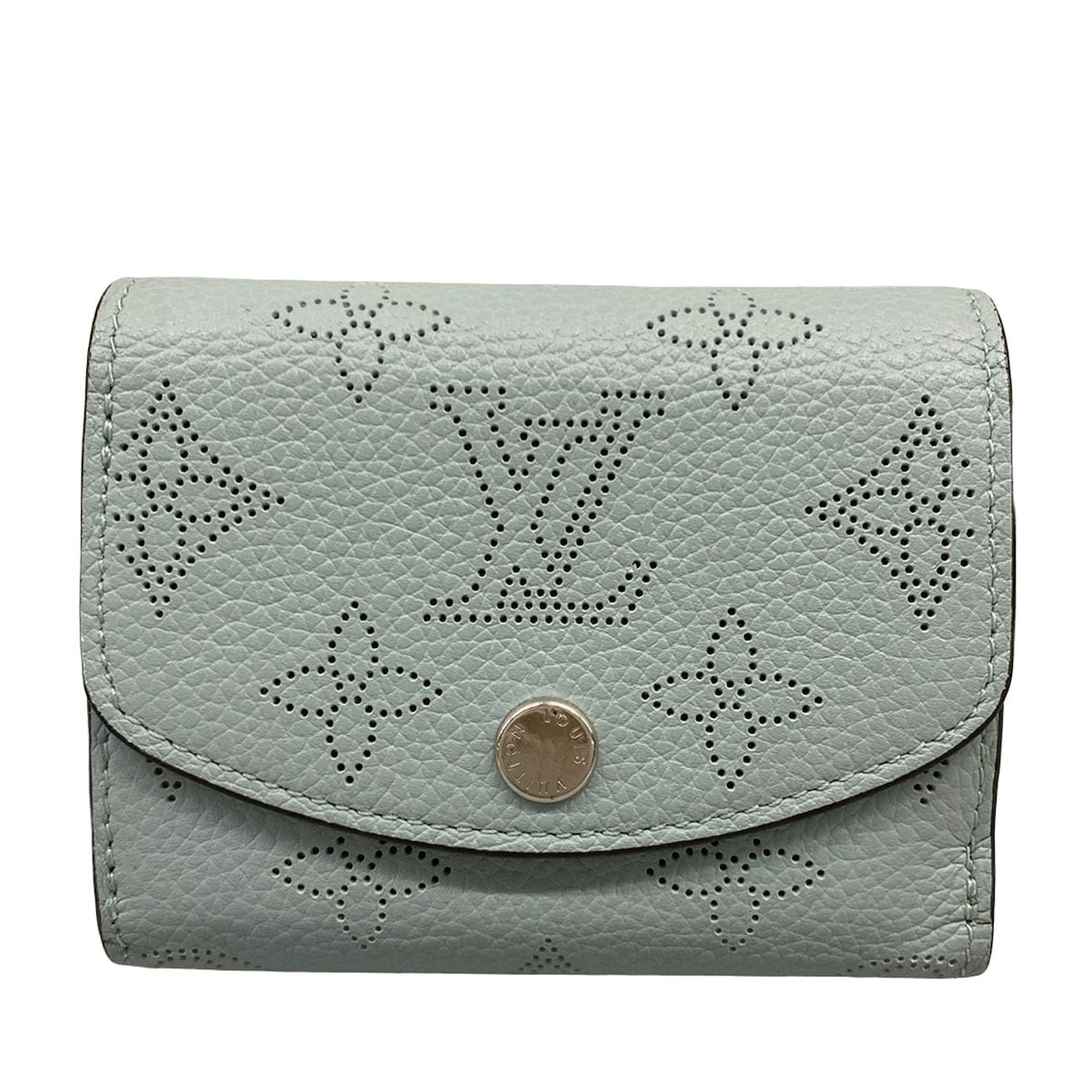 Louis Vuitton Trifold Wallet Mahina Portefeuille Iris XS Vert Lagune Initial
