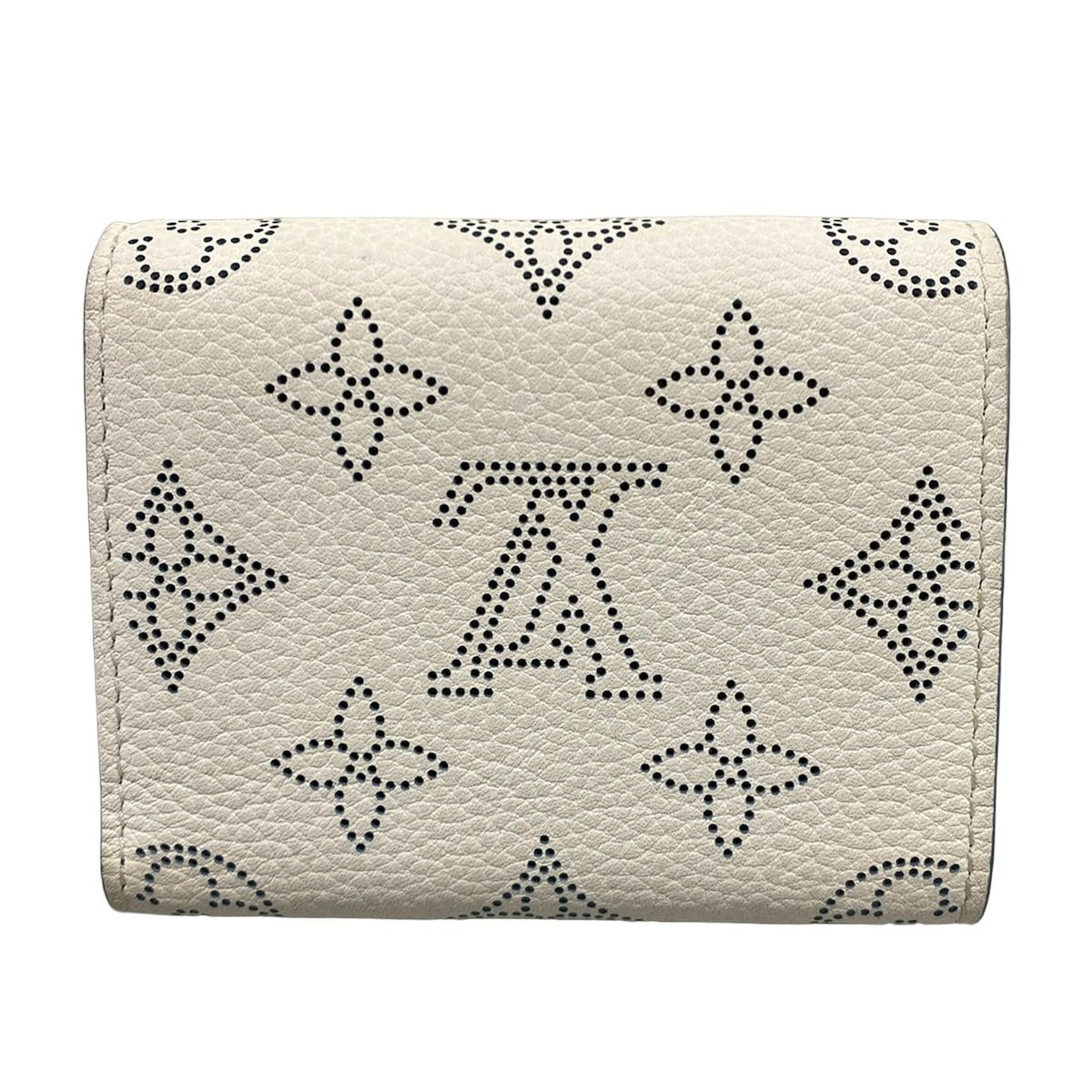 Louis Vuitton Trifold Wallet Mahina Portefeuille Iris XS Snow Initial Leather — view 2
