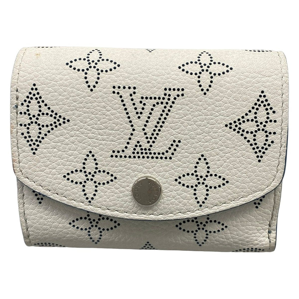 Louis Vuitton Trifold Wallet Mahina Portefeuille Iris XS Snow Initial Leather