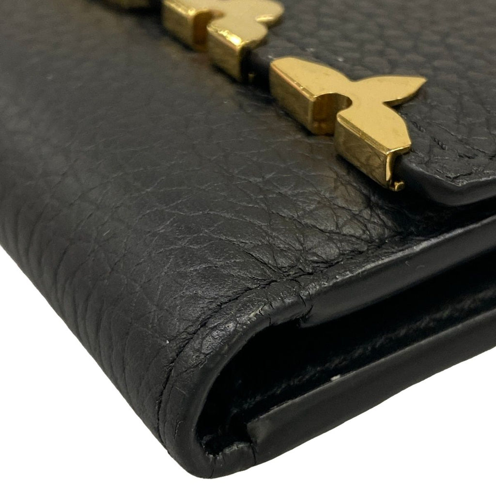 Louis Vuitton Trifold Wallet Capucines Portefeuille Compact Black Initial — view 6