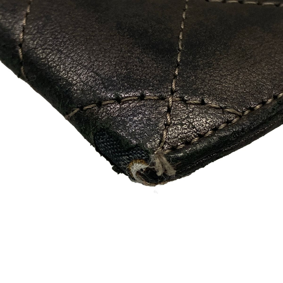 Chanel Card Case Quilted Black Silver Lambskin — view 5