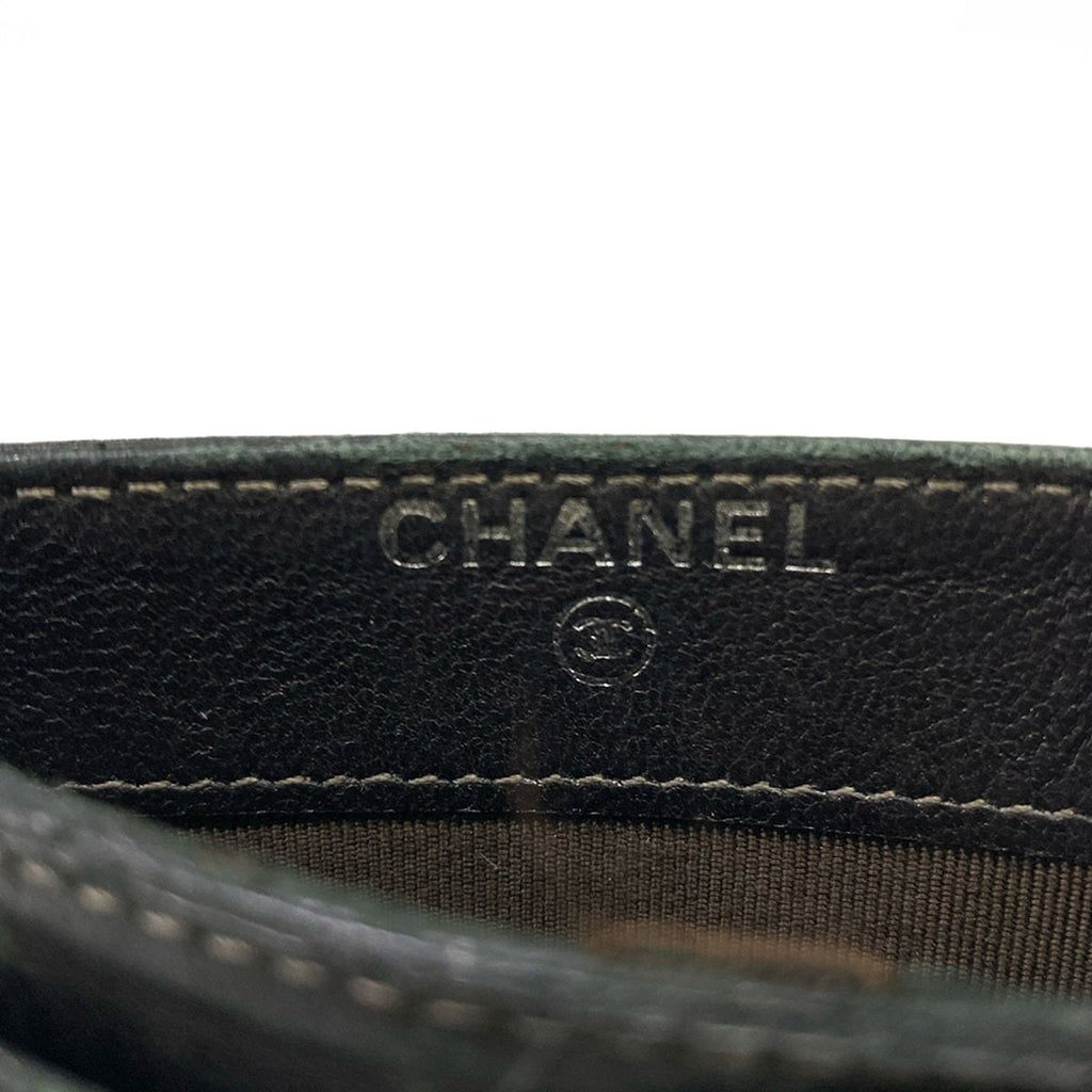 Chanel Card Case Quilted Black Silver Lambskin — view 4