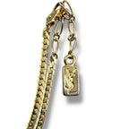 Saint Laurent Necklace Blue &black Panel Rhinestone Gold — view 4