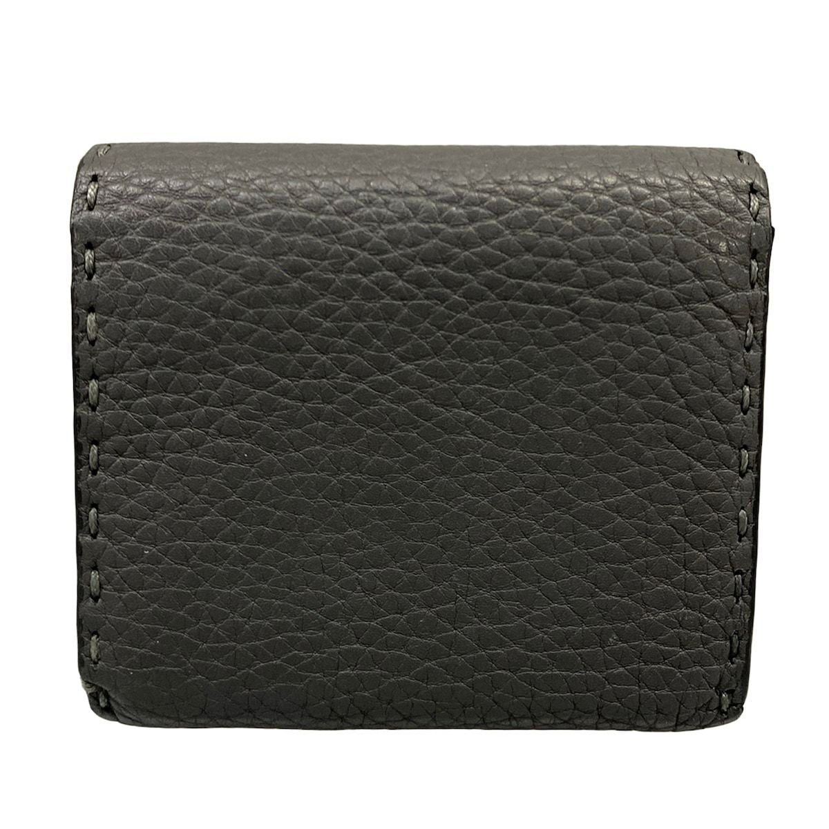 Fendi Bifold Wallet Dark Gray L-shaped Zipper Leather — view 2
