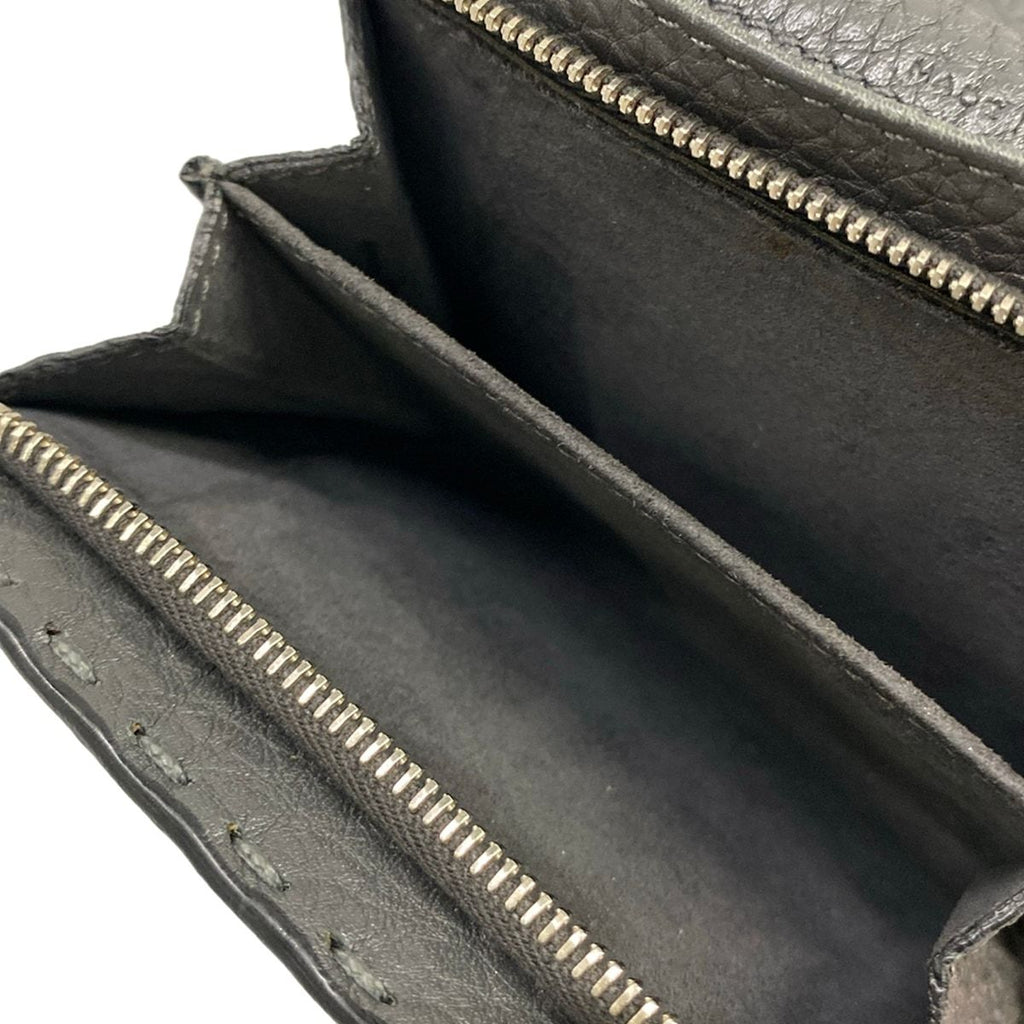Fendi Bifold Wallet Dark Gray L-shaped Zipper Leather — view 4