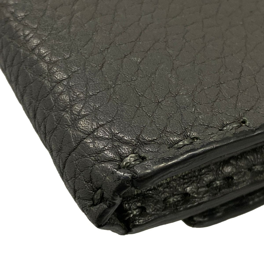 Fendi Bifold Wallet Dark Gray L-shaped Zipper Leather — view 7