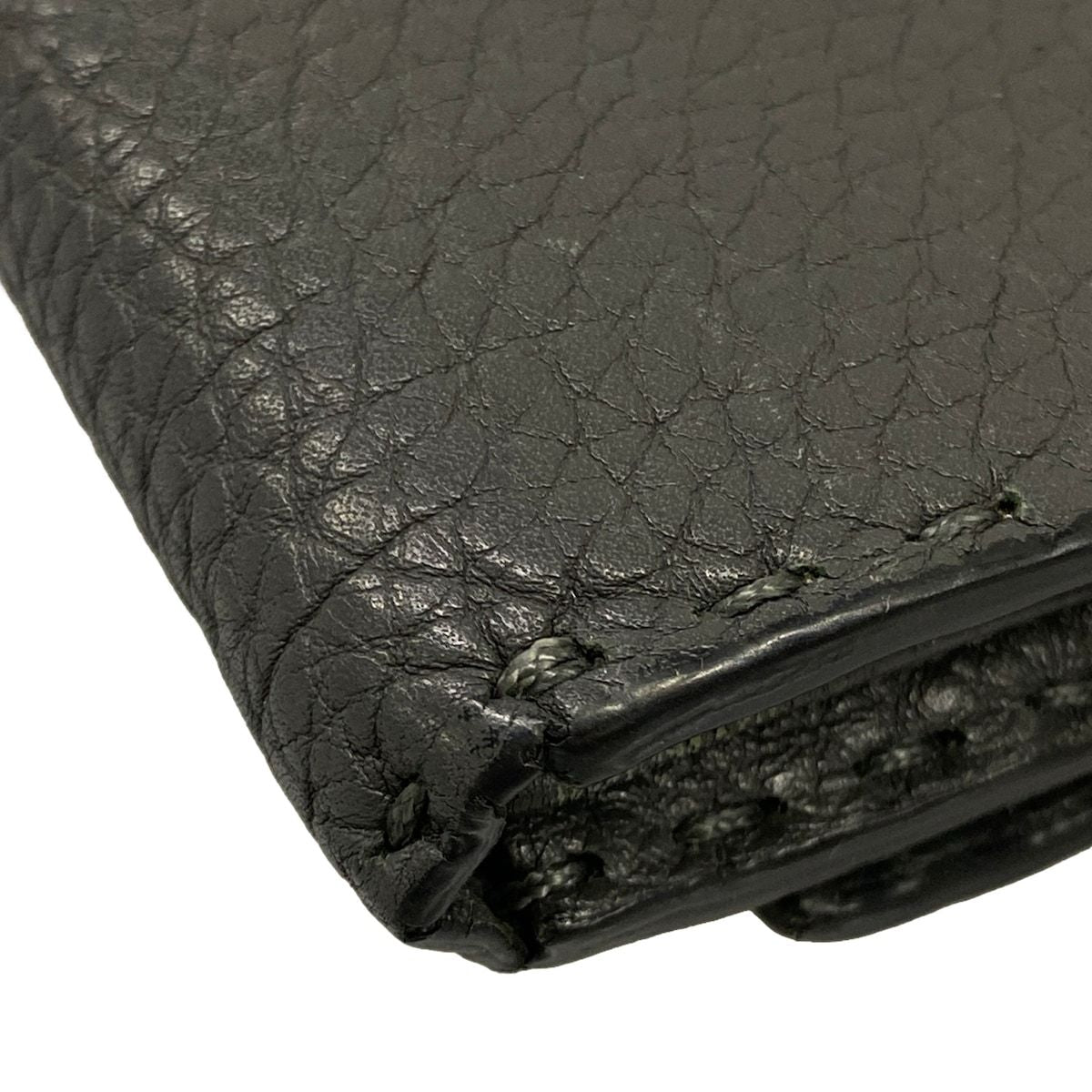 Fendi Bifold Wallet Dark Gray L-shaped Zipper Leather — view 7
