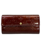 Louis Vuitton Wallet Monogram Vernis Portefeuille Sarah NM Initial Leather