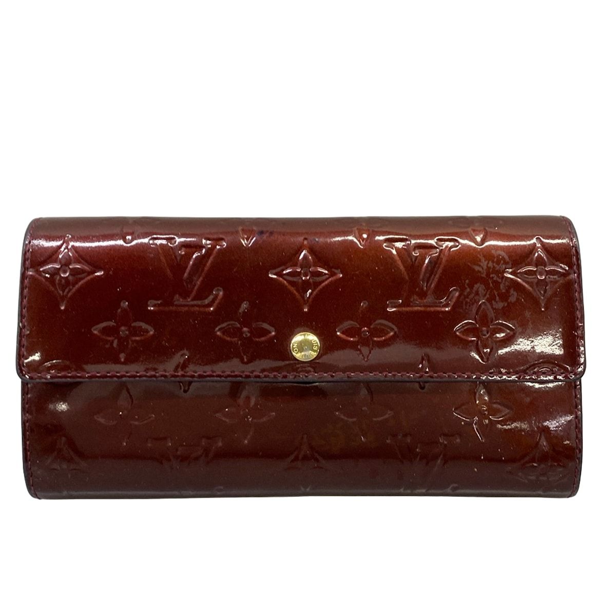 Louis Vuitton Wallet Monogram Vernis Portefeuille Sarah NM Initial Leather