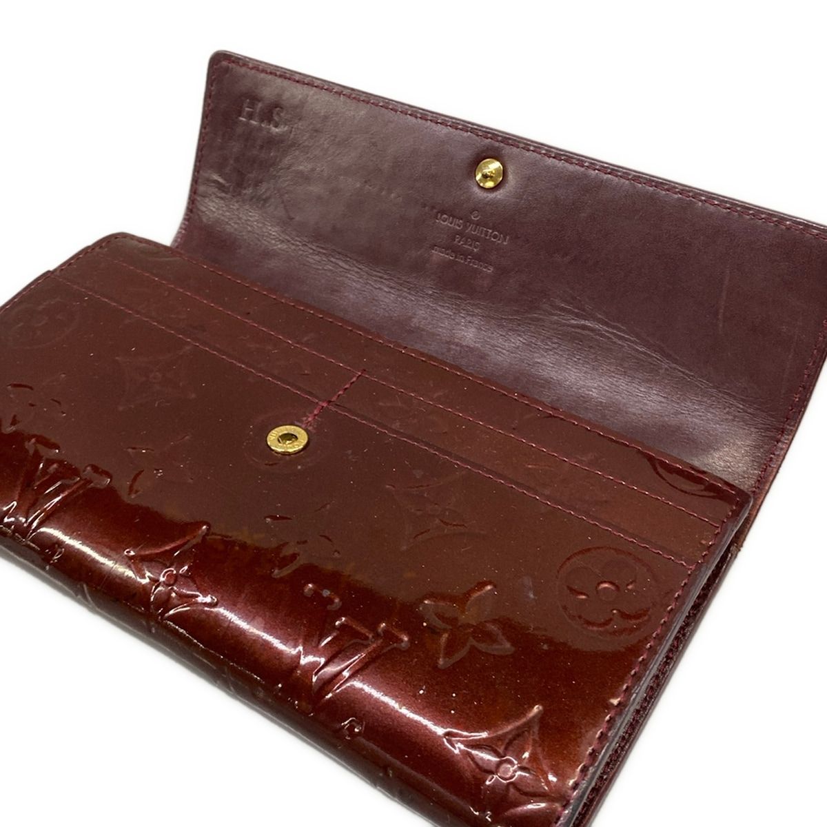 Louis Vuitton Wallet Monogram Vernis Portefeuille Sarah NM Initial Leather — view 3