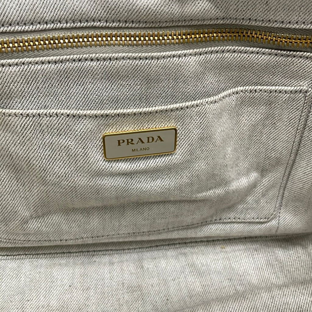Prada Tote Canapa Light Blue — view 8