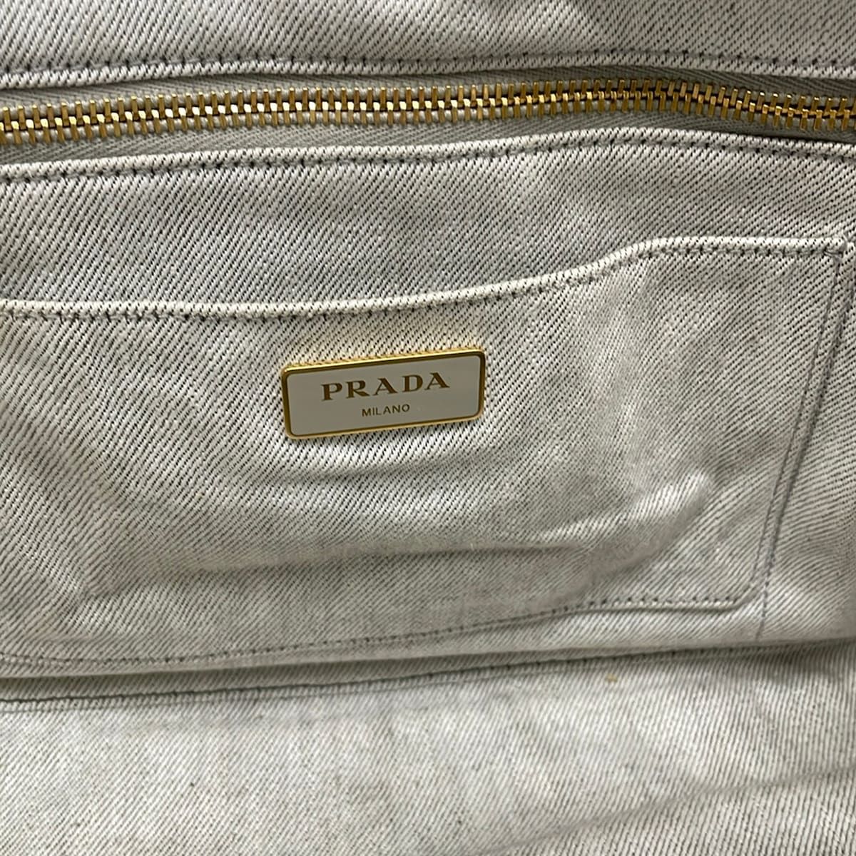Prada Tote Canapa Light Blue — view 8