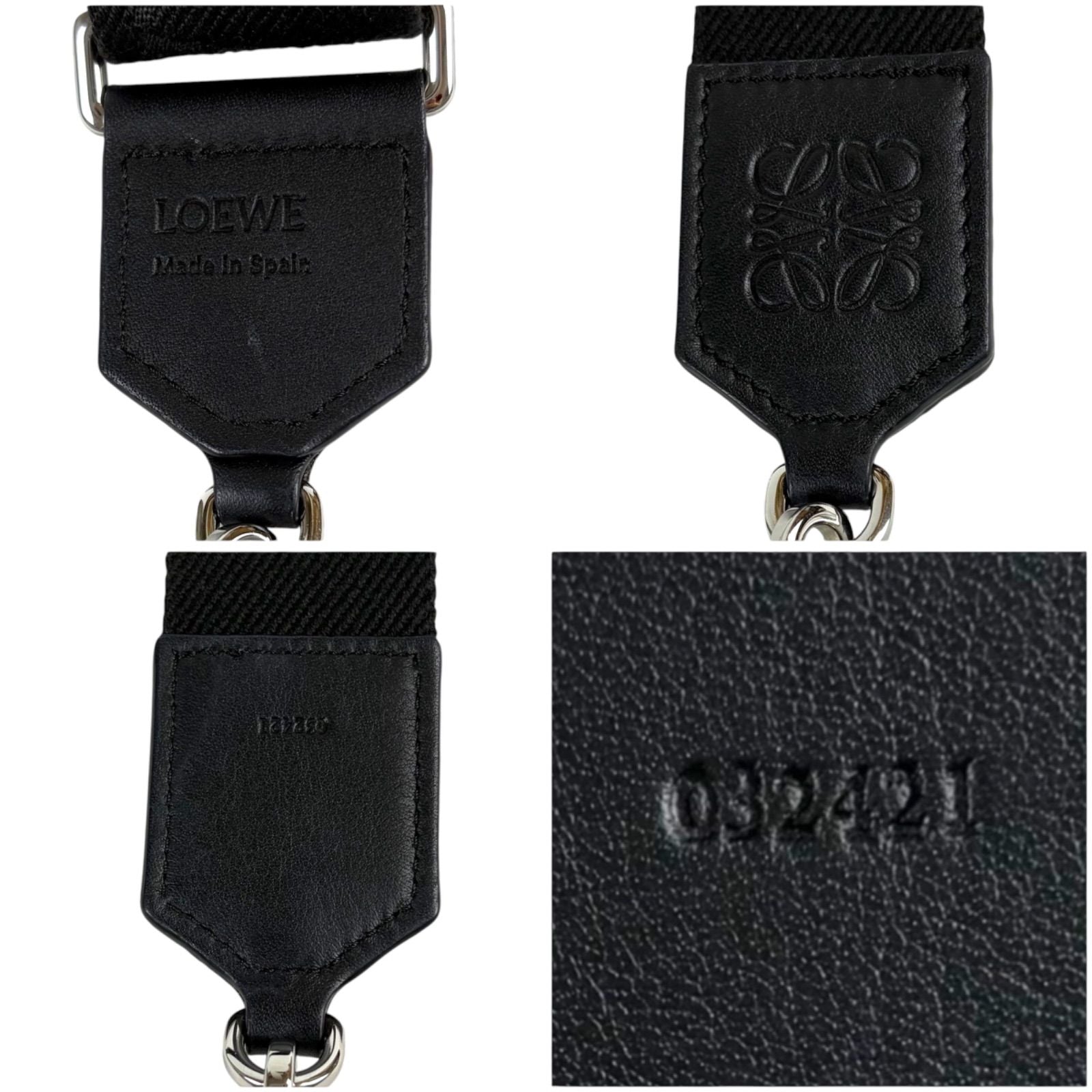 Loewe Webbing Strap Jacquard Calf Black Shoulder Gold — view 6