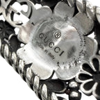 Gucci Rhinestone Crystal Floral Interlocking G Bangle Silver Green 16 Bracelet — view 6