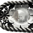 Gucci Rhinestone Crystal Floral Interlocking G Bangle Silver Green 16 Bracelet — view 7