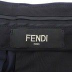 Fendi Wool Blend Logo Buttoned Trousers Pants Navy 44 Hanger Included — view 6