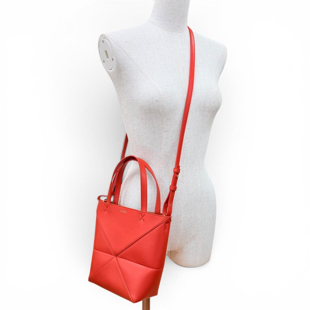Loewe Puzzle Fold Tote Mini Shiny Calfskin 2-Way Shoulder Bag — view 3