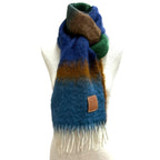 Loewe Mohair Wool Blend Anag Lambskin Patch Gradient Color Scarf Multi — view 3