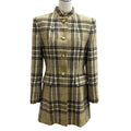Hermes Vintage Wool Dead Stock Check Tweed Long Jacket Multi 42