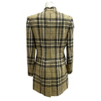 Hermes Vintage Wool Dead Stock Check Tweed Long Jacket Multi 42 — view 4