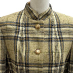 Hermes Vintage Wool Dead Stock Check Tweed Long Jacket Multi 42 — view 2