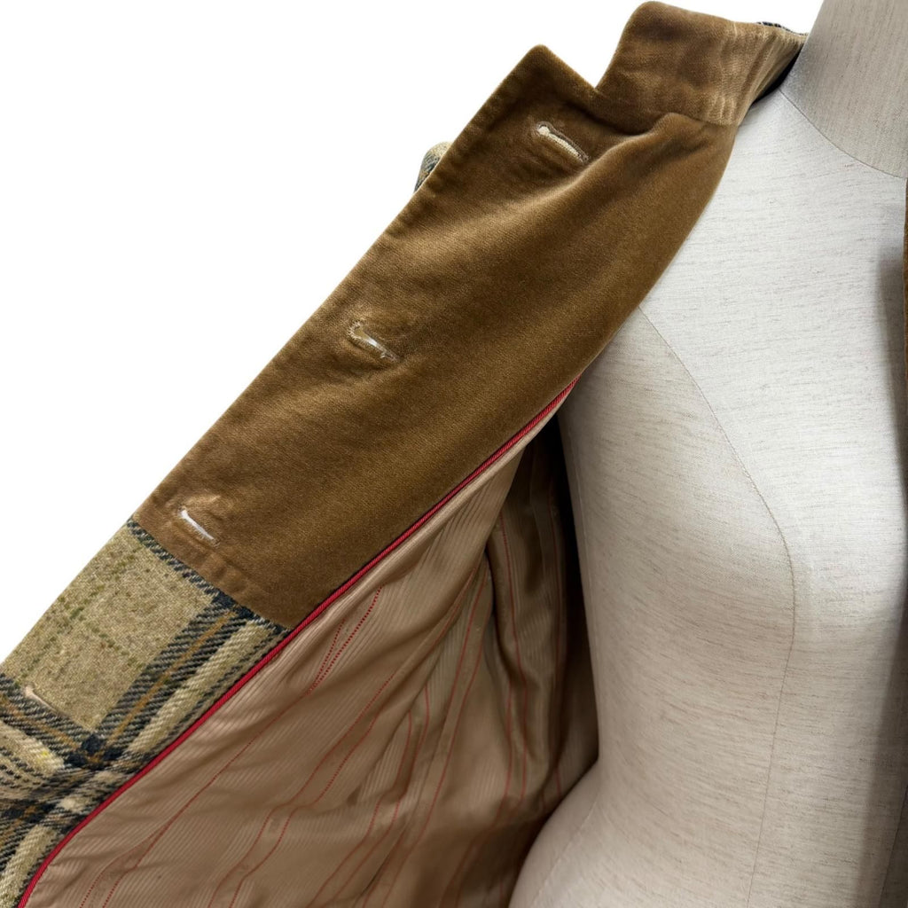Hermes Vintage Wool Dead Stock Check Tweed Long Jacket Multi 42 — view 5