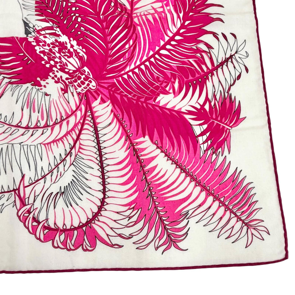 Hermes Mythiques Phoenix Cashmere Silk Carre Geant 140 Scarf Pink — view 4