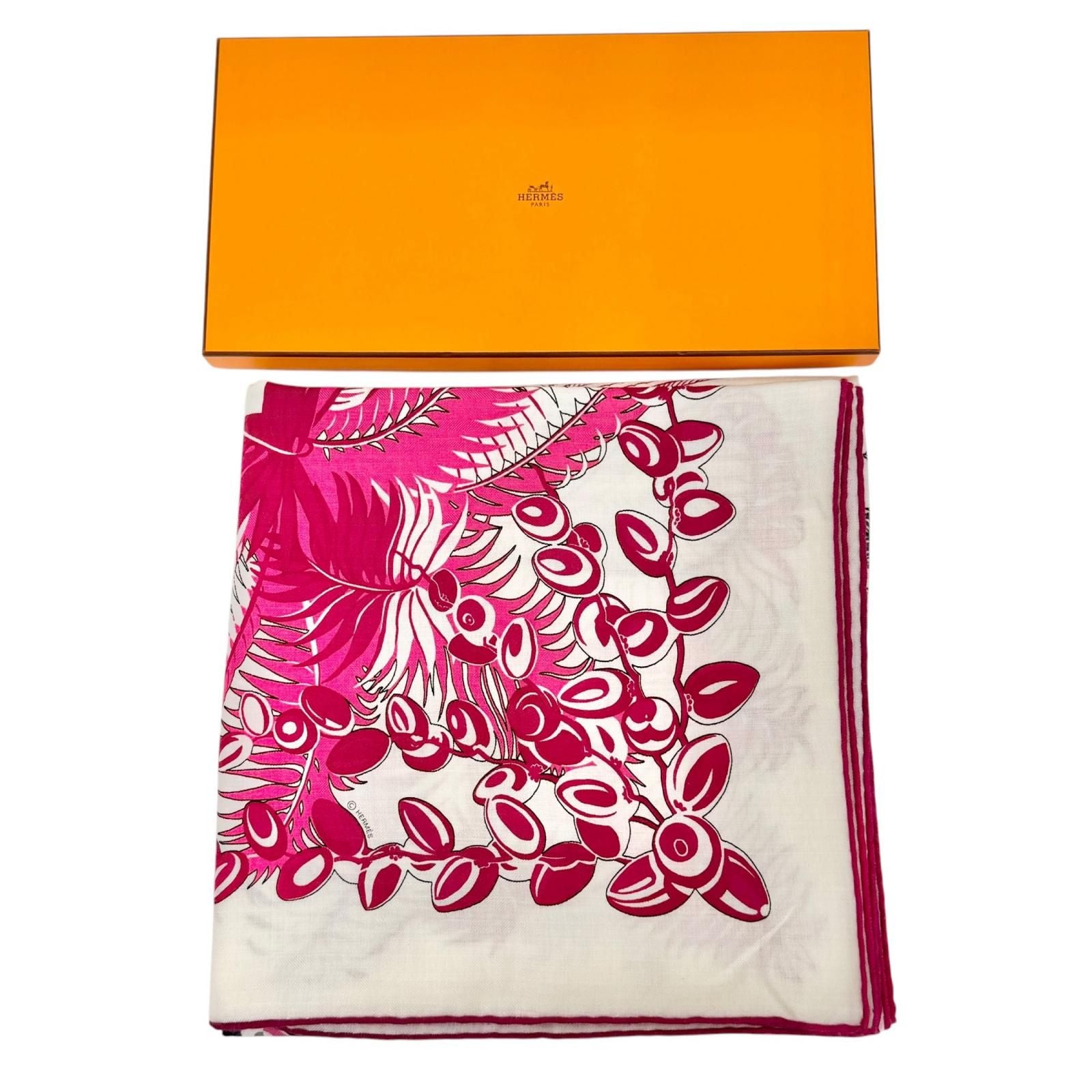 Hermes Mythiques Phoenix Cashmere Silk Carre Geant 140 Scarf Pink — view 2