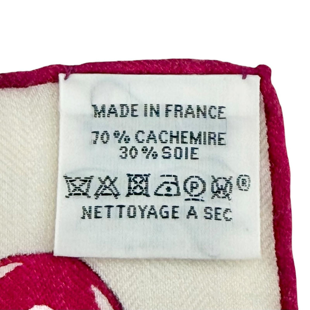 Hermes Mythiques Phoenix Cashmere Silk Carre Geant 140 Scarf Pink — view 8