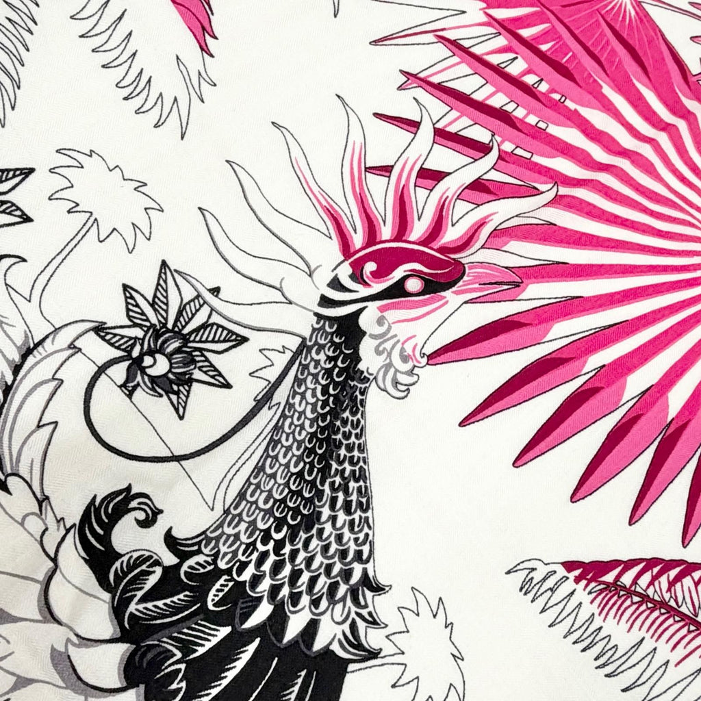 Hermes Mythiques Phoenix Cashmere Silk Carre Geant 140 Scarf Pink — view 3