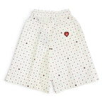 Fendi FF Logo Patch Dot Heart Shorts Ivory Red XS — view 2
