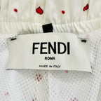 Fendi FF Logo Patch Dot Heart Shorts Ivory Red XS — view 6