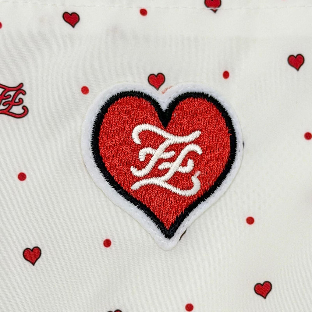 Fendi FF Logo Patch Dot Heart Shorts Ivory Red XS — view 4