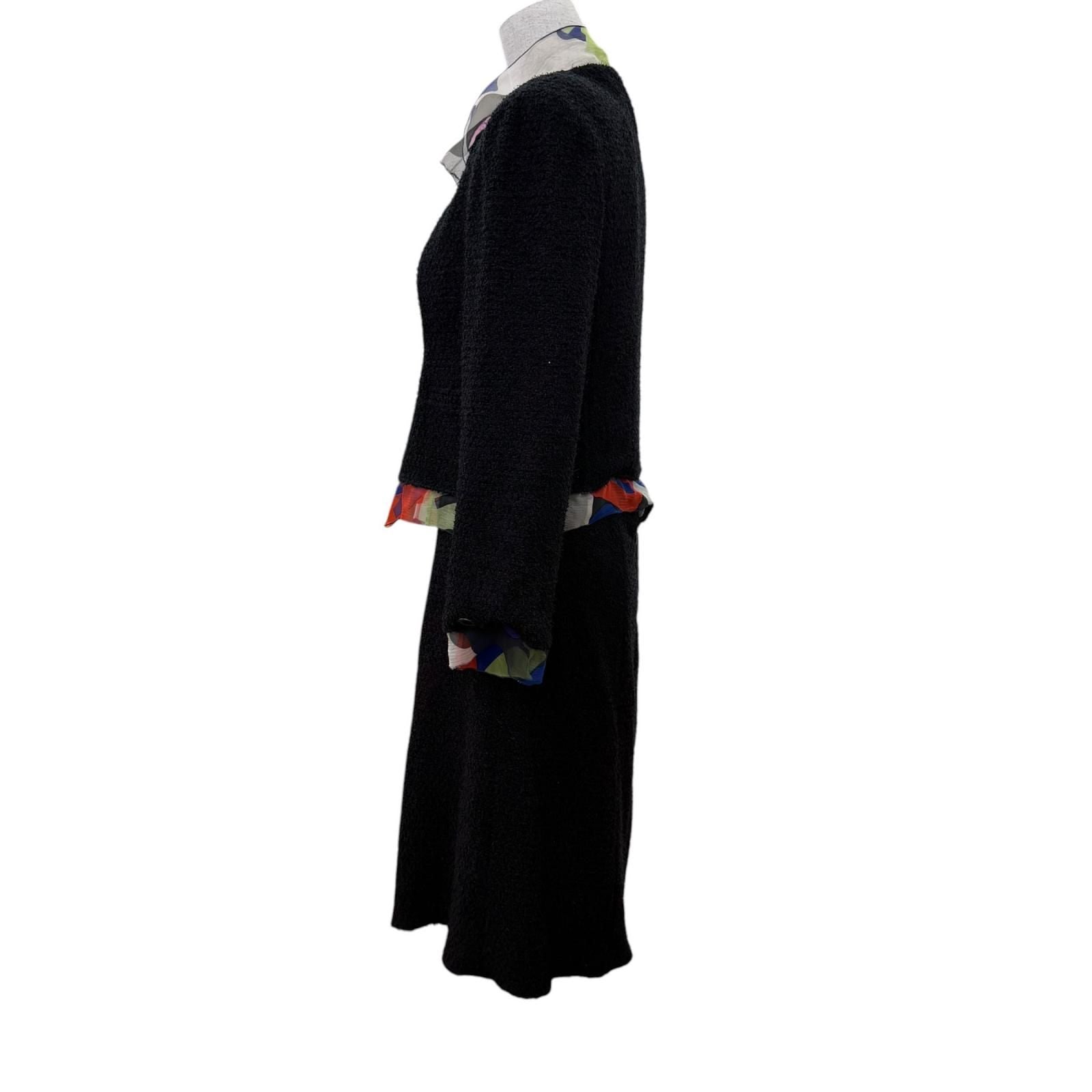 Chanel Vintage Silk CC Logo Circle Parts Tweed Jacket Skirt Set 34 — view 3