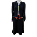 Chanel Vintage Silk CC Logo Circle Parts Tweed Jacket Skirt Set 34