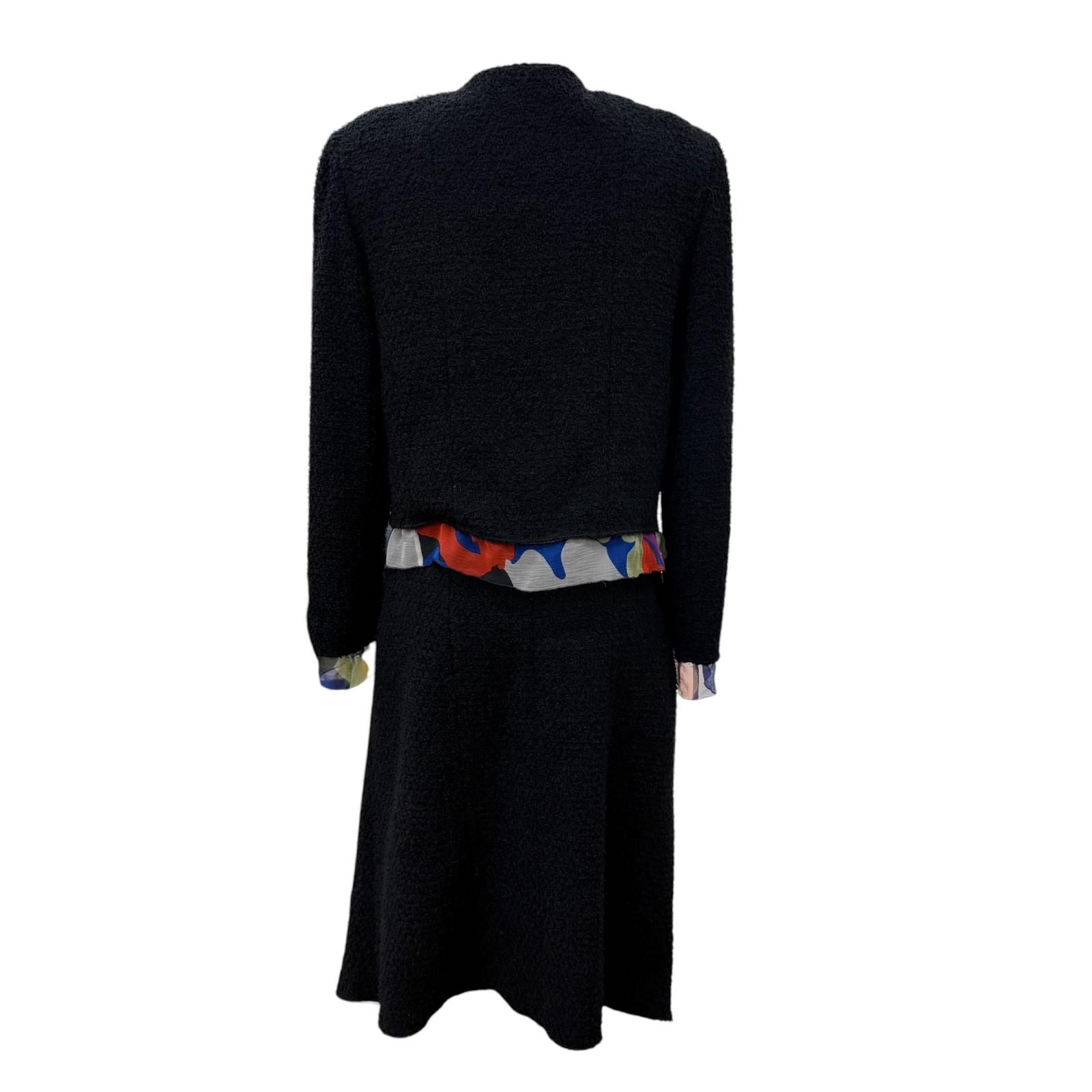 Chanel Vintage Silk CC Logo Circle Parts Tweed Jacket Skirt Set 34 — view 4