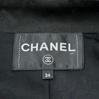 Chanel 17k Houndstooth Coco Button Zip Tweed Jacket Stand Color Black 34 — view 8