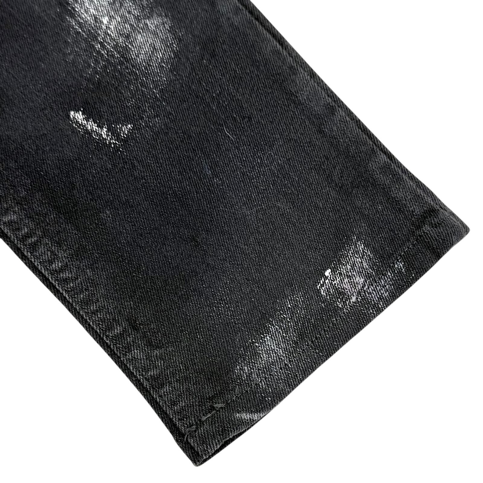 Chanel Cotton Coco Button Painted Skinny Denim Pants Black 36 — view 5