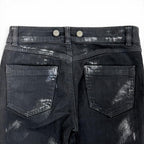 Chanel Cotton Coco Button Painted Skinny Denim Pants Black 36 — view 4