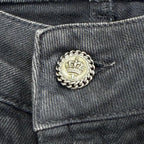 Chanel Cotton Coco Button Painted Skinny Denim Pants Black 36 — view 7