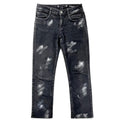 Chanel Cotton Coco Button Painted Skinny Denim Pants Black 36
