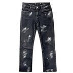 Chanel Cotton Coco Button Painted Skinny Denim Pants Black 36