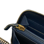 Chanel Wallet Quilted Navy Zip Around Gold Leather — view 6